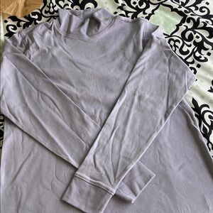 Lands End Light Lavender Long Sleeve Mock Neck Top NWT